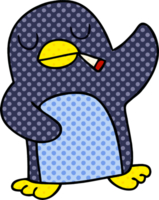 comic book style quirky cartoon penguin png