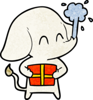 cute cartoon elephant spouting water png