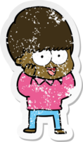 pegatina angustiada de un niño feliz de dibujos animados png