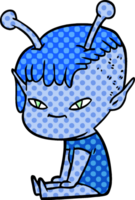 linda chica alienígena de dibujos animados png