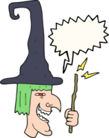 hand drawn speech bubble cartoon laughing witch png