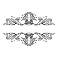 antique baroque vintage , with scroll ornament engraving vector