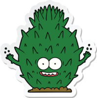 sticker of a cartoon cactus png