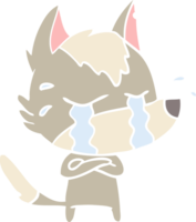 lobo chorando de desenho de estilo de cor plana png