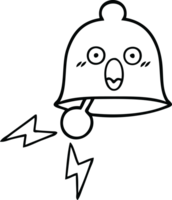 line drawing cartoon of a ringing bell png