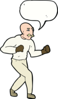 cartoon victorian boxer with speech bubble png