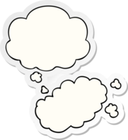 cartoon puff of smoke with thought bubble as a printed sticker png