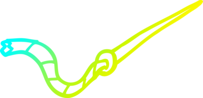 cold gradient line drawing of a cartoon needle and thread png