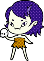 cartoon friendly vampire girl with skull png