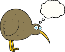 hand drawn thought bubble cartoon kiwi bird png