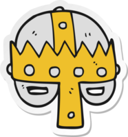 sticker of a cartoon medieval helmet png
