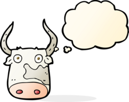 cartoon cow with thought bubble png