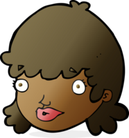 cartoon female face with surprised expression png