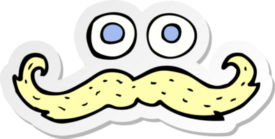klistermärke av en tecknad ögon och mustasch png