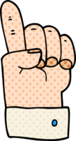 tecknad doodle pekande hand png