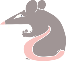 schlaue Cartoon-Ratte im flachen Farbstil png