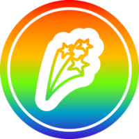 shooting stars circular icon with rainbow gradient finish png