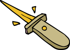 cartoon doodle flick knife png