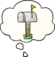 cartoon mailbox with thought bubble in smooth gradient style png