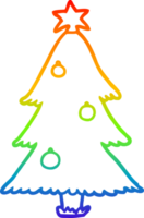 arcobaleno pendenza linea disegno di un' Natale albero png