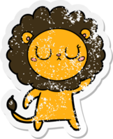 noodlijdende sticker van een cartoonleeuw png