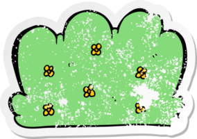 distressed sticker of a cartoon hedge png