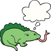 cartoon lizard with thought bubble png