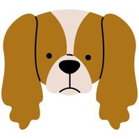 Cocker Spaniel head cute on a white background, illustration. vector