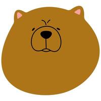 Chow Chow head cute on a white background, illustration. vector