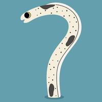 Spotted garden eel single cute on a background, illustration. vector