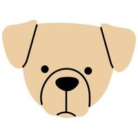 Labrador head cute on a white background, illustration. vector