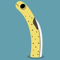 Spotted garden eel single 7 cute on a blue background, illustration. vector