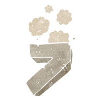 hand retro cartoon stone number seven png