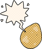 cartoon egg with speech bubble in comic book style png