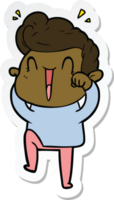 sticker of a cartoon excited man png