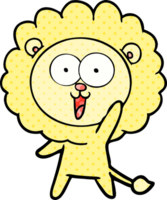 heureux, dessin animé, lion png