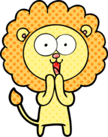 heureux, dessin animé, lion png