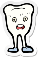 sticker of a cartoon happy tooth png