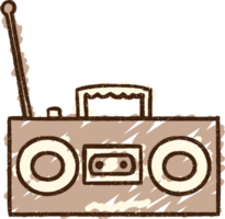 Boombox-Kreidezeichnung png