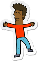 sticker of a cartoon stressed man png