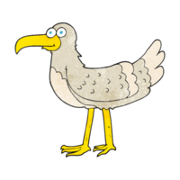 hand textured cartoon seagull png