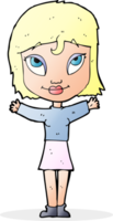 Cartoon-Frau mit offenen Armen png