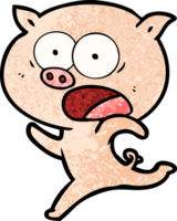 cochon dessin animé en cours d'exécution png