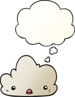 mignonne dessin animé nuage avec pensée bulle dans lisse pente style png