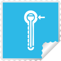 plein pellen sticker tekenfilm van een heet thermometer png