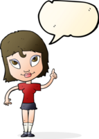 cartoon woman with idea with speech bubble png