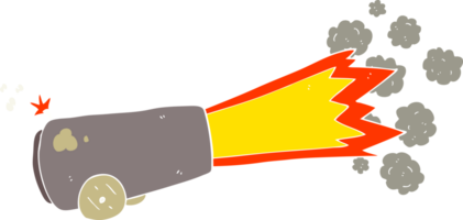 flat color illustration of firing cannon png