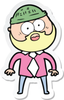 sticker of a cartoon bearded man png