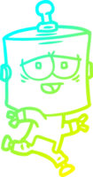 cold gradient line drawing of a cartoon robot png