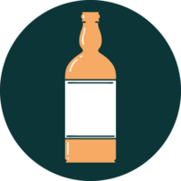 iconic tattoo style image of a bottle png